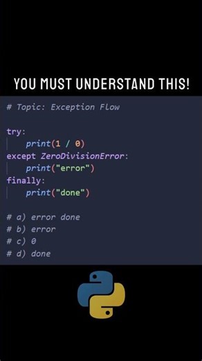 Python MCQ: Try Except and Finally 🤯 #coding #python #programming #fyp