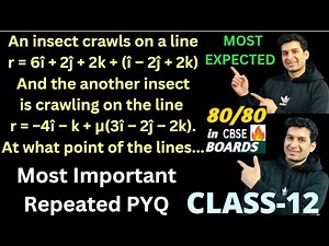 An insect crawls on a line r = 6î + 2ĵ + 2k + (î – 2ĵ + 2k) & the another insects is crawling on...