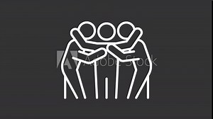 American football animation set. Sport equipment animated line white icons. Team support. Game day related symbols. Black illustrations on white background. HD video with alpha channel. Motion graphic