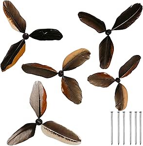 FOREVER 1 5 PCS Replacement Feathers Accessories for Bird’s Wings or Tails DIY Hanging Wind Spinner, Whirligig Pinwheel Windywings Black Or Brown Or White