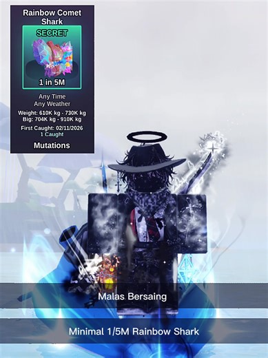 Competing in Rainbow Comet Shark on Roblox