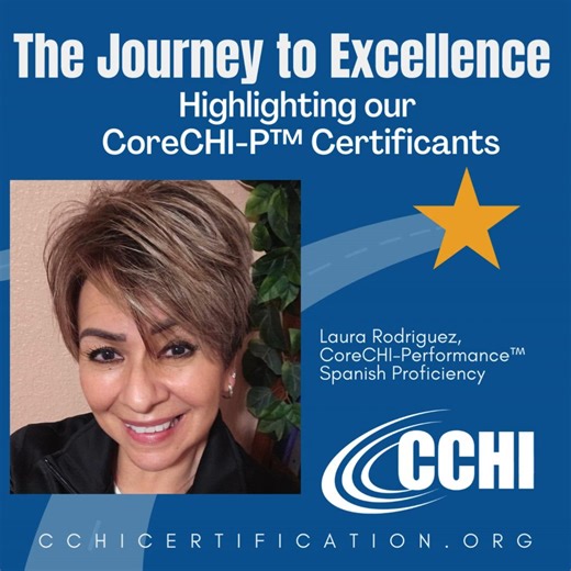 Today, we’re proud to introduce Laura, a CoreCHI-Performance™ Certified Interpreter fluent in Spanish! 🌍💬 The CoreCHI-P™ credential is more than a certification—it’s a testament to skill, dedication, and a commitment to high-quality interpretation. Laura is helping patients and providers connect with confidence and compassion every day. 🔑 The NCCA accredited CoreCHI-Performance™ certification represents the gold standard in interpreter credentialing, combining validated language proficiency a