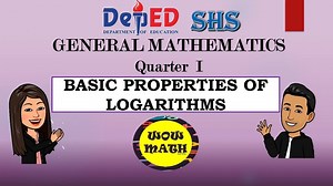 BASIC PROPERTIES OF LOGARITHMS || GRADE 11 GENERAL MATHEMATICS Q1 In this video you will learn to apply basic properties of logarithms and solve problems involving logarithmic equations. Feel Free TO WATCH and LEARN! ❤❤❤ References: Chan, J.T. (2019). General Mathematics. Vibal Group Inc. Quezon City, Philippines. Oronce, O. A.(2016). General Mathematics. Rex Book Store, Inc. Manila, Philippines. General Mathematics Learner's Material (2016). Department of Education. Pasig City, Philippines. Gar