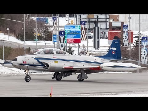 National Research Council Canadair T-33 Silver Star (T33) departing & landing in Ottawa (YOW/CYOW)