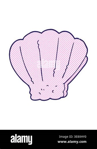 pixelize effect animation of freehand drawn cartoon shell