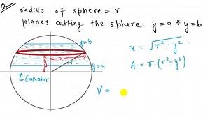 SOLVED:A sphere of radius r is cut by two parallel planes: one, a units above the equator; the other, b units above the equator. Find the volume of the portion of the sphere that lies between the two planes. Assume that a < b.