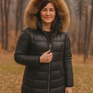 Fox Fur Hooded Leather Jacket - Women's Brown Fur Coat - Etsy