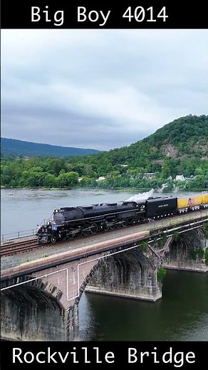 Worlds Largest Steam Locomotive Big Boy #4014 Crossing Worlds Largest Stone Rail Bridge-Rockviille!