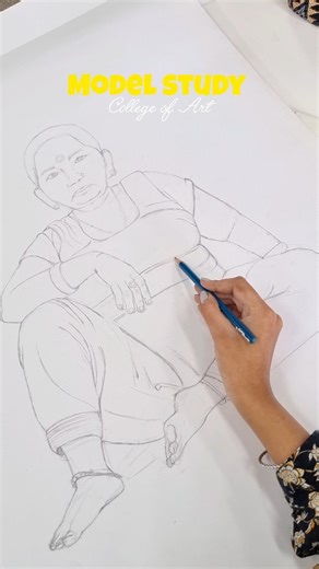 Janvi Mehra on Instagram: "Live model sketching ✏️‍ #artistcomnunity #artcollege #artist #art #collegeofart #sketching #sketch"