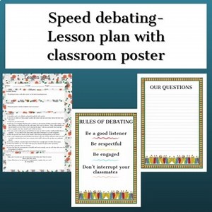 Speed debating lesson plan with a poster ESL | Back to school speaking lesson