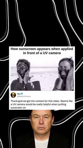 How sunscreen appears when applied in front of a UV camera