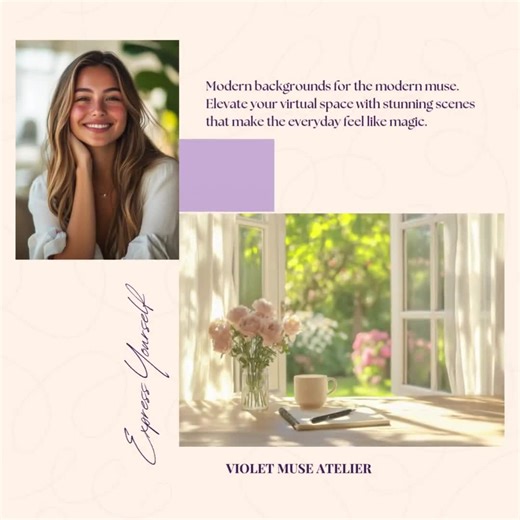 Summer Window Zoom Background: Chic Home Garden Office Virtual Backdrop (digital Download) - Etsy