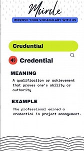 Meaning of Word CREDENTIAL #shortvideo #english #learning