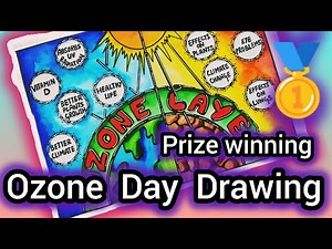 ozone day drawing || save ozone layer poster making || very easy - step by step