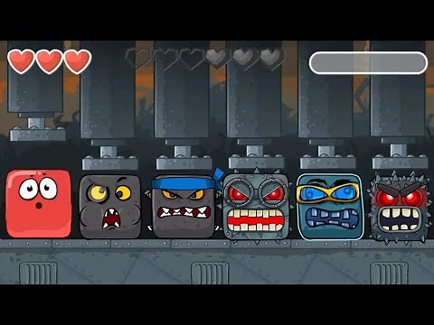 Red Ball 4 - Red Square - All Bosses - Boss Fight - Reverse to Forwards - Gameplay Volume 1,2,3,4,5