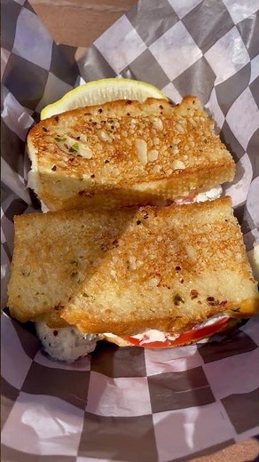 Crazy Crab'z Sandwich at Oracle Park: Lump Crab Meat with Fresh Tomatoes on Grilled Sourdough Bread