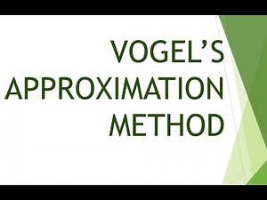 Transportation Problem: Vogel's Approximation method Part 2