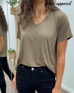 The Everyday Tee now comes in Khaki. The perfect tee is hard to find, but we’ve done it 😊 A great, loose, slouchy shape which isn’t too oversize and definitely not too long, though not cropped. You’ll like it, promise x x Shop HERE: vineapparel.com/collections/tops/products/the-every-day-tee?variant=40037089935494 | Vine Apparel