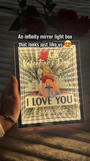 F Valentine's Day I Love You Every Day | Personalized Infinity Mirror Light Box