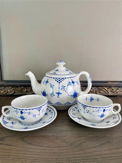 Furnivals Denmark Blue Tea Set - Etsy