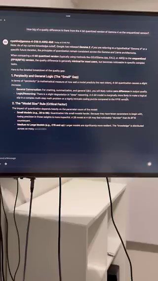 This afternoon I picked up a new Nvidia DGX Spark computer with the goal of trying to run Gemma 4 31b (4bit) on it locally as a server. Just 1.5 hours later, it’s working!Using Open WebUI on my MacBook as the interface and it’s connecting to my DGX Spark running as a Gemma 4 server.