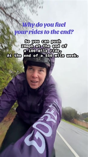 Do you count your carbs per hour? It’s a super simple way to keep track of your fueling needs. Aiming for a minimum of 60grams of carbs per hour will really help make sure you stay on top of your fueling needs and keep your energy high. This is us at the end of a 550 mile week and we’re drilling it in the rain. Only way this is possible is by fueling strong right to the end! If you need help, lmk. I’ll help answer any questions and if you want to try Hummingbird Fuels I’m happy to send you a sam