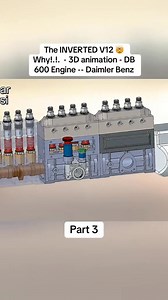 The INVERTED V12 🤯 Why!.!. - 3D animation - DB 600 Engine -- Daimler Benz #animation #trending #fyp #viral | IronPulse Mechanics