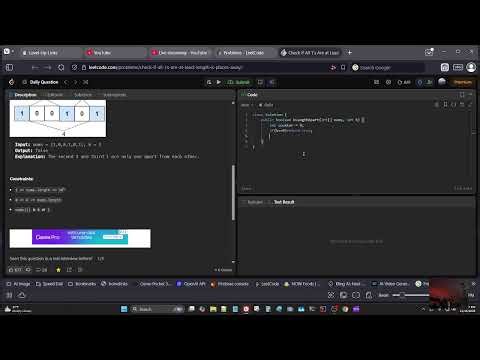 1437 Check If All 1's Are at Least Length K Places Away 11 16 2025