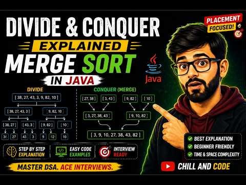 Merge Sort in Java Explained in 10 Minutes 🔥 | Divide & Conquer Made Easy