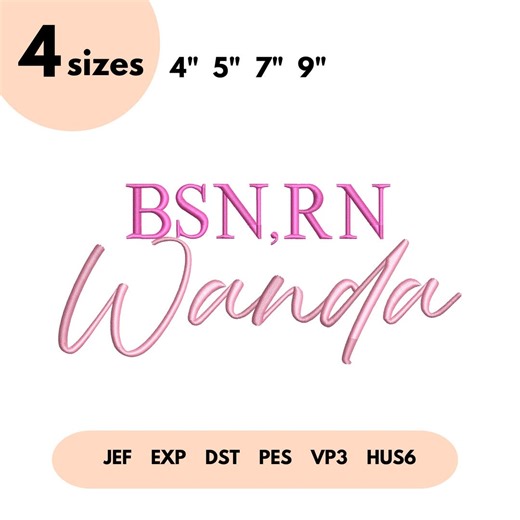 Custom BSN Registered Nurse Embroidery Design, Personalized RN Embroidery File, Registered Nurse, RN Embroidery, Nurse Life, Nurse Gift - Etsy