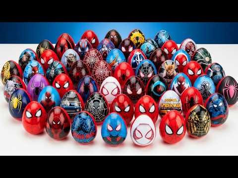 Unboxing 50 Different Spider-Man Mystery Surprise Eggs | Satisfying Spider-Man Toy Unboxing