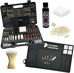ELVO Gun Cleaning Kit 21 Piece Set Brass Components Cleaning Kit for .22,.357,.38,9mm .45 Caliber Handgun Owners