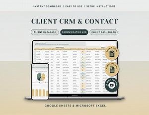 Client CRM & Contact Log Spreadsheetc Client Tracker Excel Template CRM Google Sheets Small Business Planner Client Management Tracker Excel - Etsy