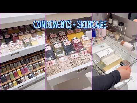 IMMERSIVE KITCHEN CONDIMENT STORAGE 🫙 + SKINCARE UNBOXING 🧴 | Double Organization Reset