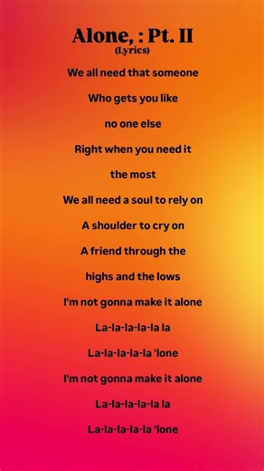 Alone,.pt.ll -(Lyrics)- #alonept2 #ytshorts #musiclyrics #lyrics