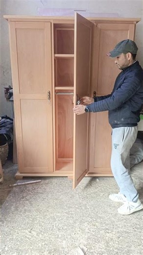 كيف صنعت دولاب ملابس احترافي بثلاثة أبواب خطوة بخطوة