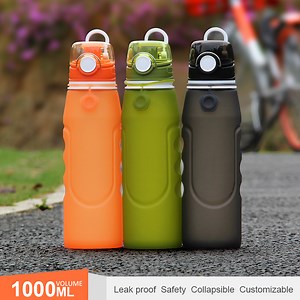 [Hot Item] Foldable Reusable Collapsible Water Bottle Silicone Collapsing Water Bottle