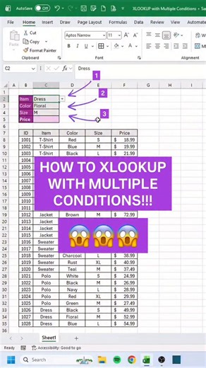 How To XlookUp With Multiple Conditions.