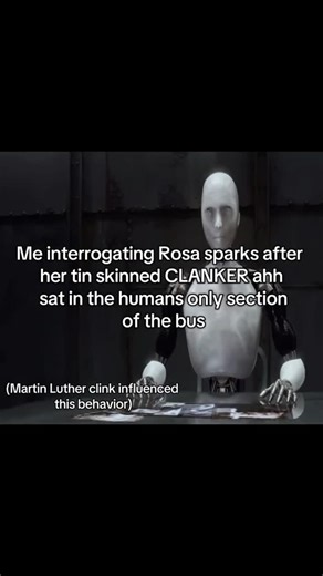 the oof memes on Instagram: "‎ Cr: pxnda10k on tt . . Follow @the.oof.memes for more meme content! ❤️ . . #interrogating #rosaparks #rosasparks #skinnedclanker #clanker #clankers #humans #backofthebus #igreels #reels #memes #brickbybrick #goofyahhmemes #goofyahhmemes #funnytok #juggtok #nichecommunity #nichetok #stretchtok"