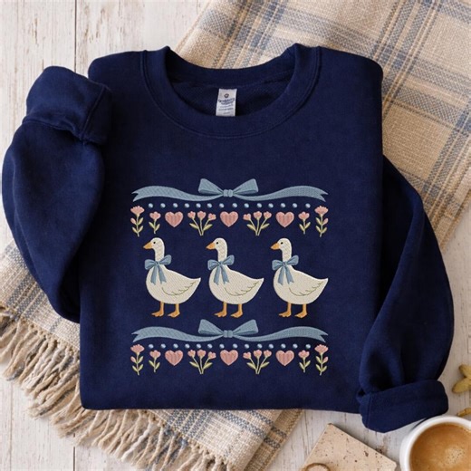 Goose Embroidery Design Folk Art Farm Animal File - Etsy Canada