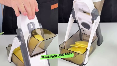Safe Mandoline Slicer for Kitchen, Vegetable & Food Cutter & Thickness Adjustable 0.1-8 mm. Easy to Clean, Storage, Kitchen Faster Slice Artifact (Only Slice) (Blue)