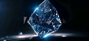 Abstract blue crystal growth time lapse black background