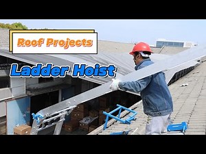 62 ft. 19 m Aluminum Hoist Ladder Lift for Rooftop Project Solar Panel Installation