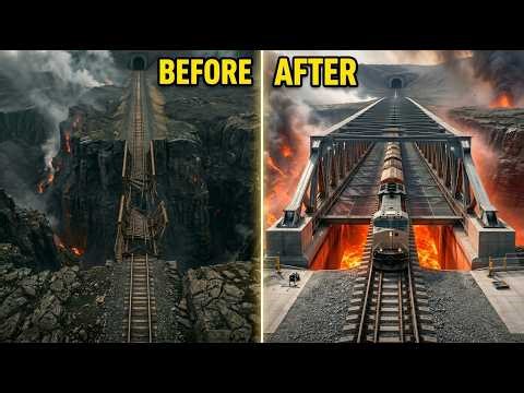 They Rebuilt This Bridge Over Lava… INSANE Result (Timelapse)