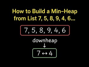 How to Build a Min-Heap from List 7, 5, 8, 9, 4, 6 Using Downheap Algorithm | Step-by-Step