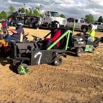 Lawn Mowers Entering the Arena Demolition Derby New Alexandria May 17th, 2025 Tractors W&W Demo
