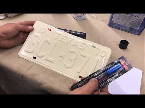 license plate restoration part 2 PAINTING THE PLATES