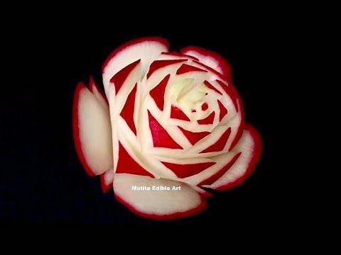 Rose Flower | Radish | Simple | Beginners 30 | Mutita Edible Art Of Fruit & Vegetable Carving
