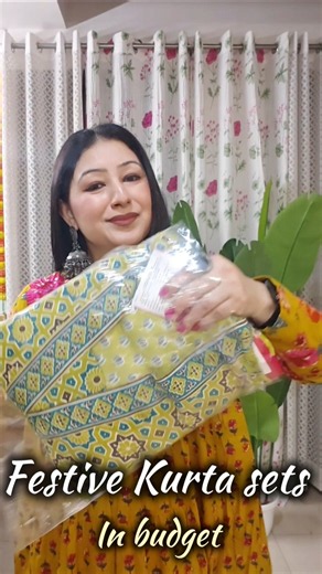 Myntra ✨❣️Teej festive Kurta With Dupatta Set✨ Officewear Suit set #myntra #unboxing #ytshort #yt