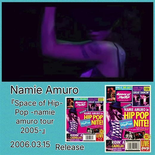 NAMIE AMURO 💕✨ NEW LIVE DVD&Blu-ray🥰 2006年3月15日に『Space of Hip-Pop -namie amuro tour 2005-』7thアルバム『Queen of Hip-Pop』を引っ提げて行われた全国ツアー“Space of Hip-Pop -namie amuro tour 2005-”の東京公演の模様を収録。30thシングル「White Light/Violet Sauce」の両曲は11月2日の神戸公演から披露された。ツアー最終日の東京公演がクリスマス・イヴだからなのか、この日のみ「White Light」でクリスマスツリーが用意された。最終日に「Ups & Downs duet with Nao'ymt」でNao'ymtがゲスト出演している。また、ラストで安室の愛犬コトも一緒にステージに上がったエピソードがある。ファンにとっても大事なDVD&Blu-rayです☺️